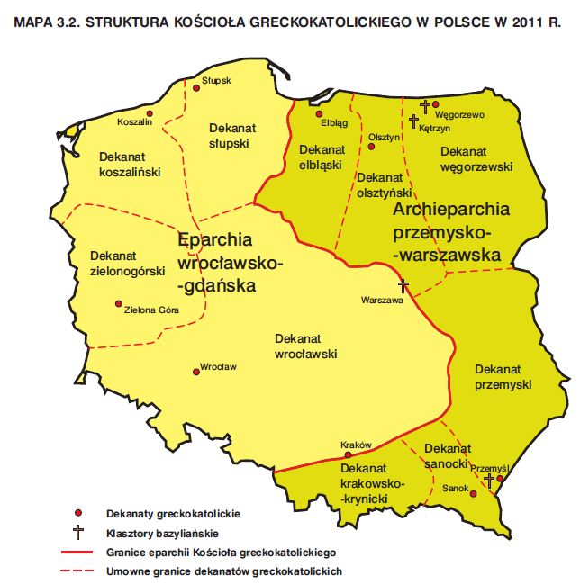 kosciol-grekokatolicki-polsce-mapa