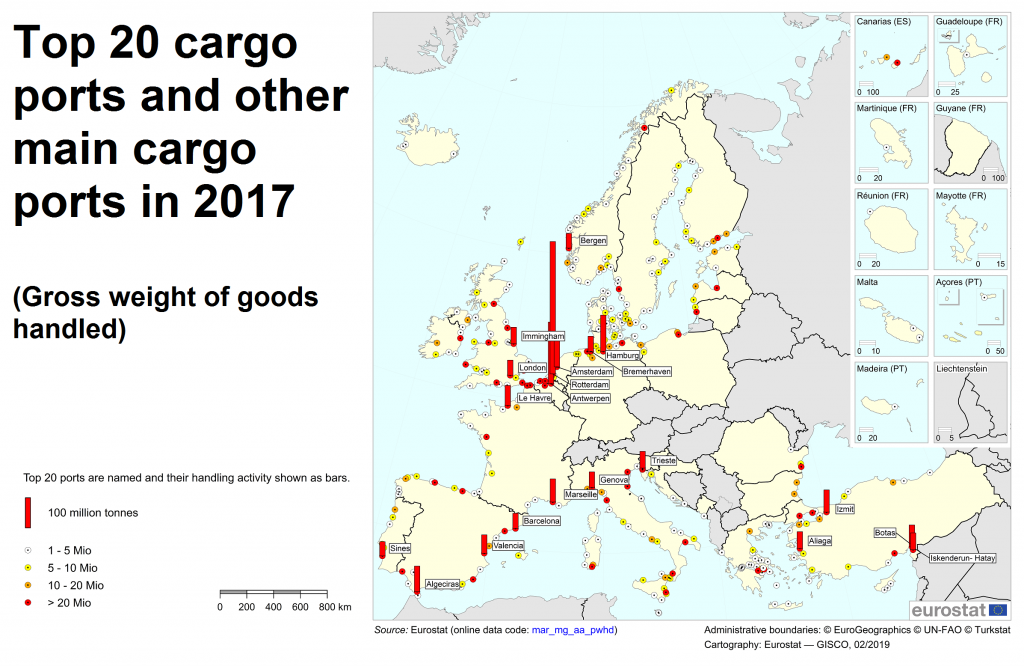 Największe porty morskie cargo w UE