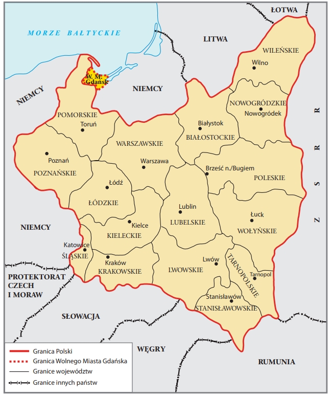 Mapa Polski Przed 1939 Rokiem