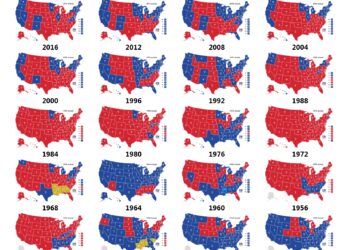 Wybory prezydenckie w USA – najnowsze sondaże i polityczna mapa Stanów Zjednoczonych