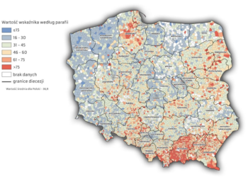 Złe dane dla Kościoła katolickiego – ponownie spadł odsetek osób uczestniczących w mszach świętych w Polsce