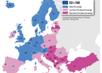 Mapa dobrobytu w Europie