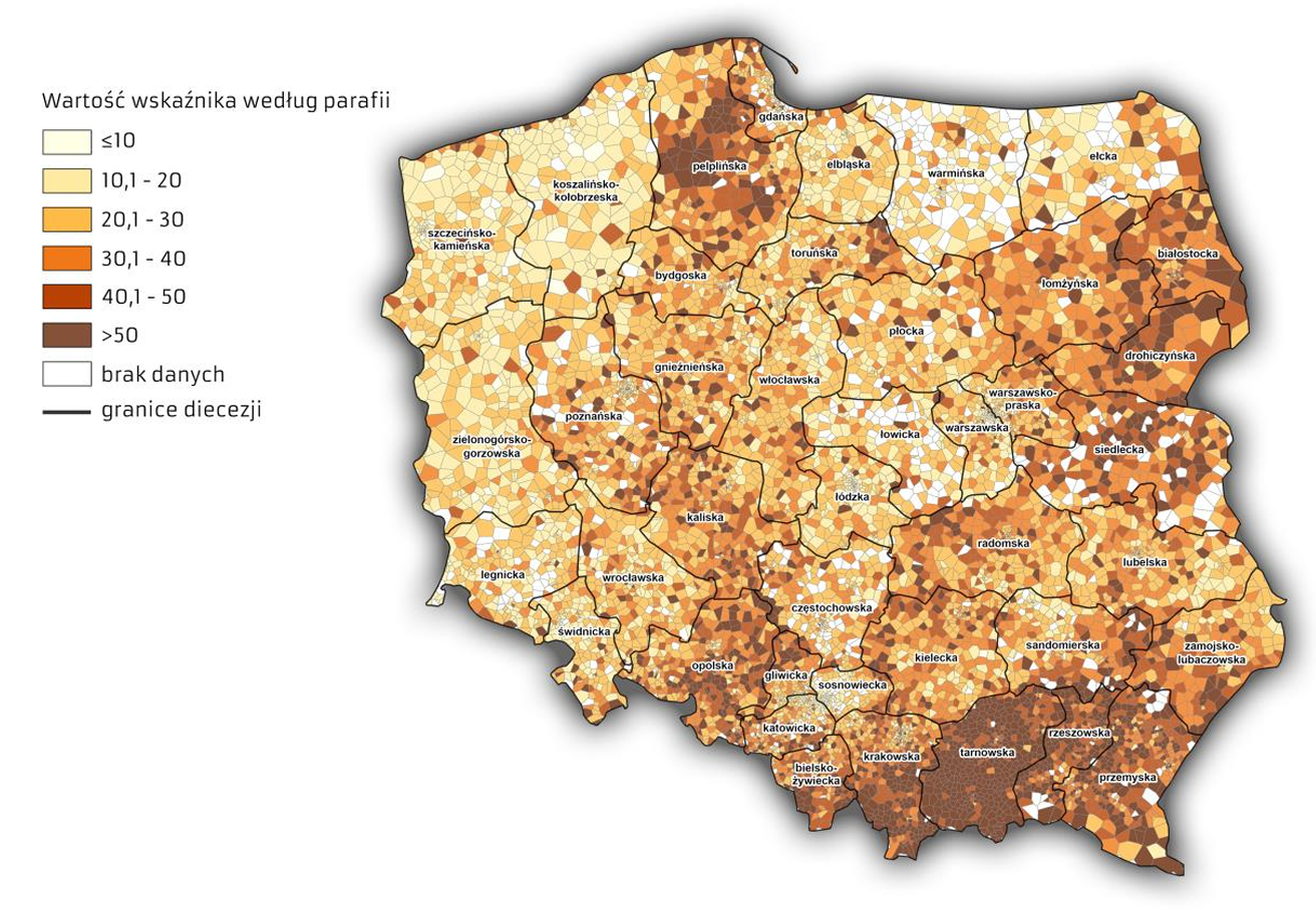 Kościół Katolicki Ilu Polaków Bierze Udział Niedzielnych W Mszach Portal Statystyczny 7159